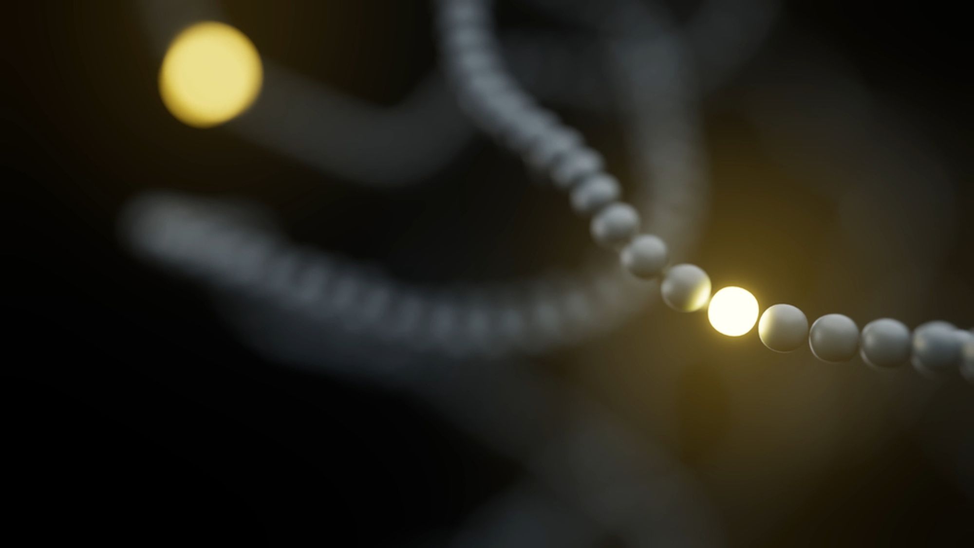 Simple grey transcriptomic strand with one section lit up in pale yellow