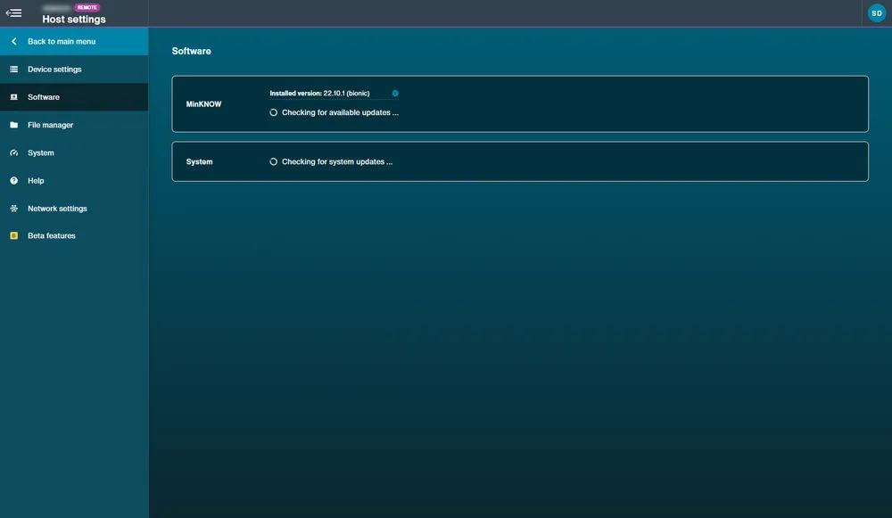 host settings software tab host settings software tab