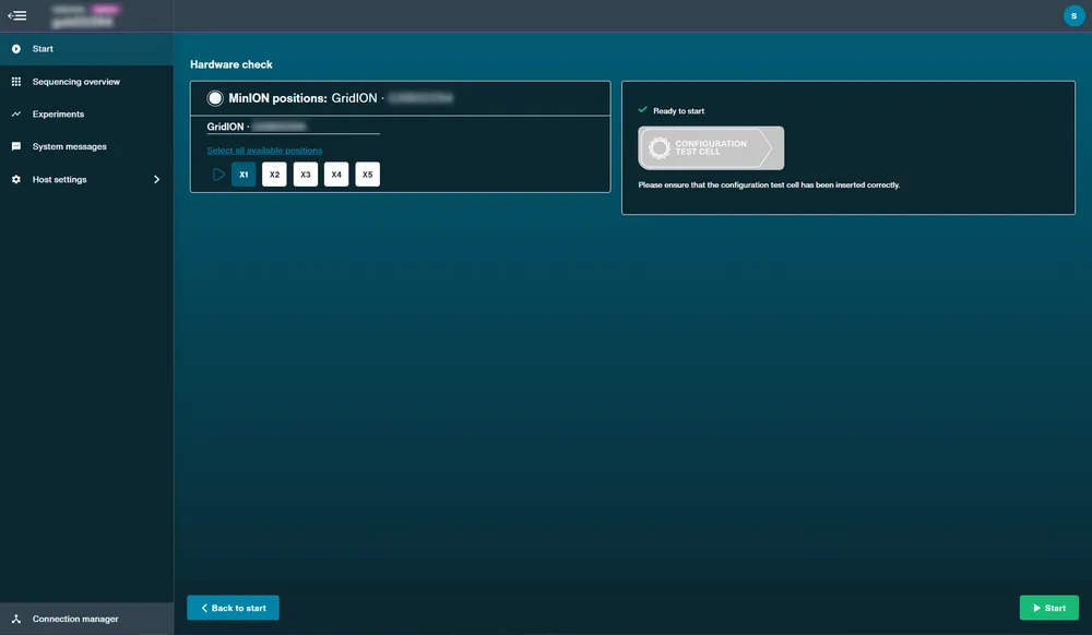 Hardware check-example GridION with CTC Hardware check-example GridION with CTC