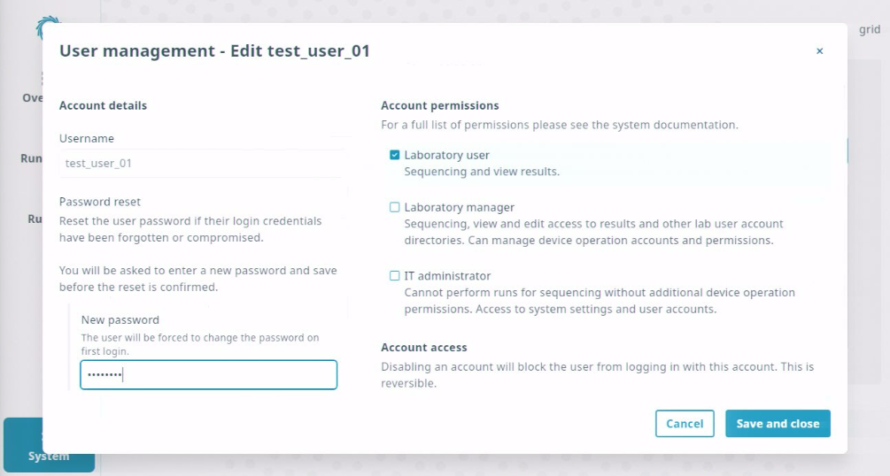 system-user acct management page-edit user
