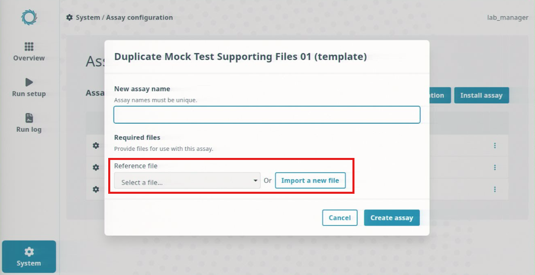 Assay-config_Duplicate-window-Select-files