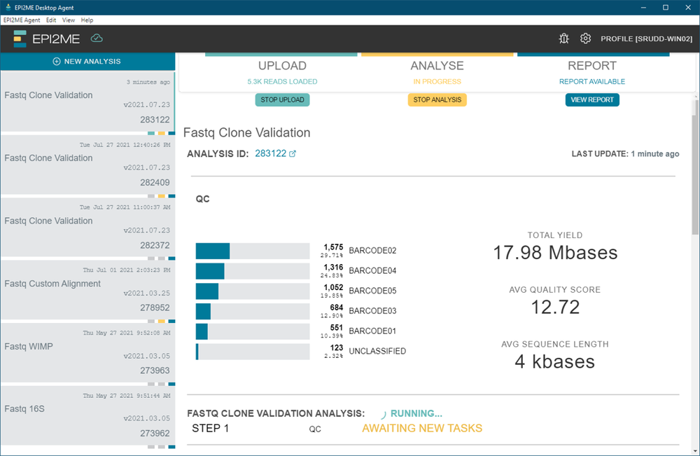 Plasmid workflow select report Plasmid workflow select report