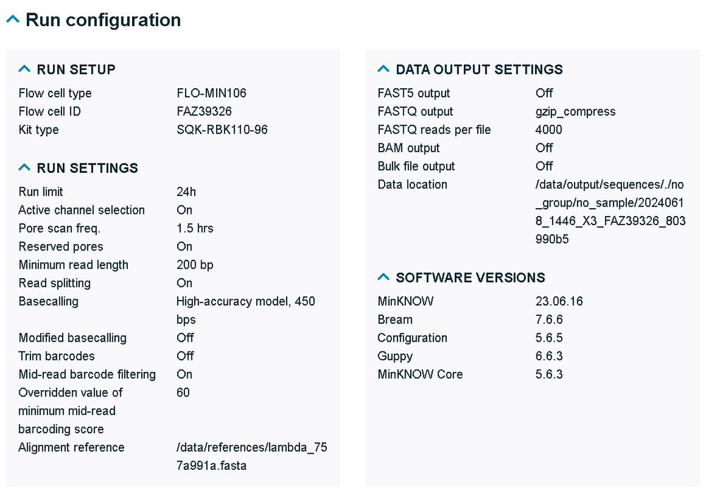 Run configuration Run configuration
