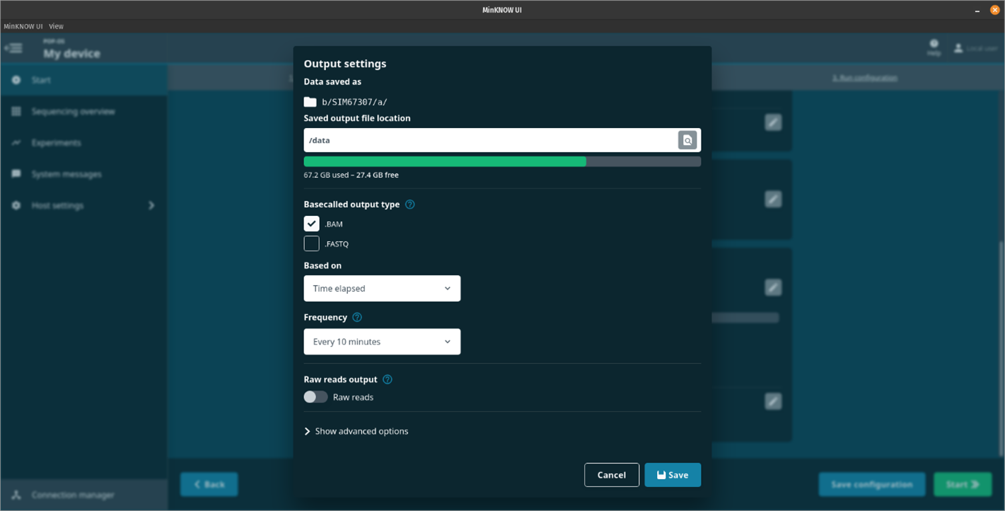 Select output and frequency Select output and frequency