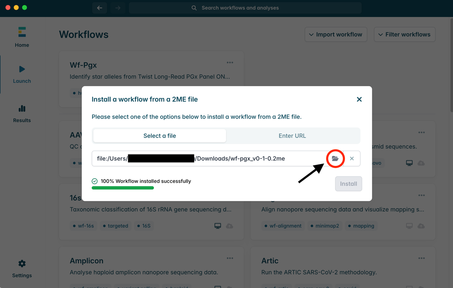 Selecting 2ME file to install Selecting 2ME file to install