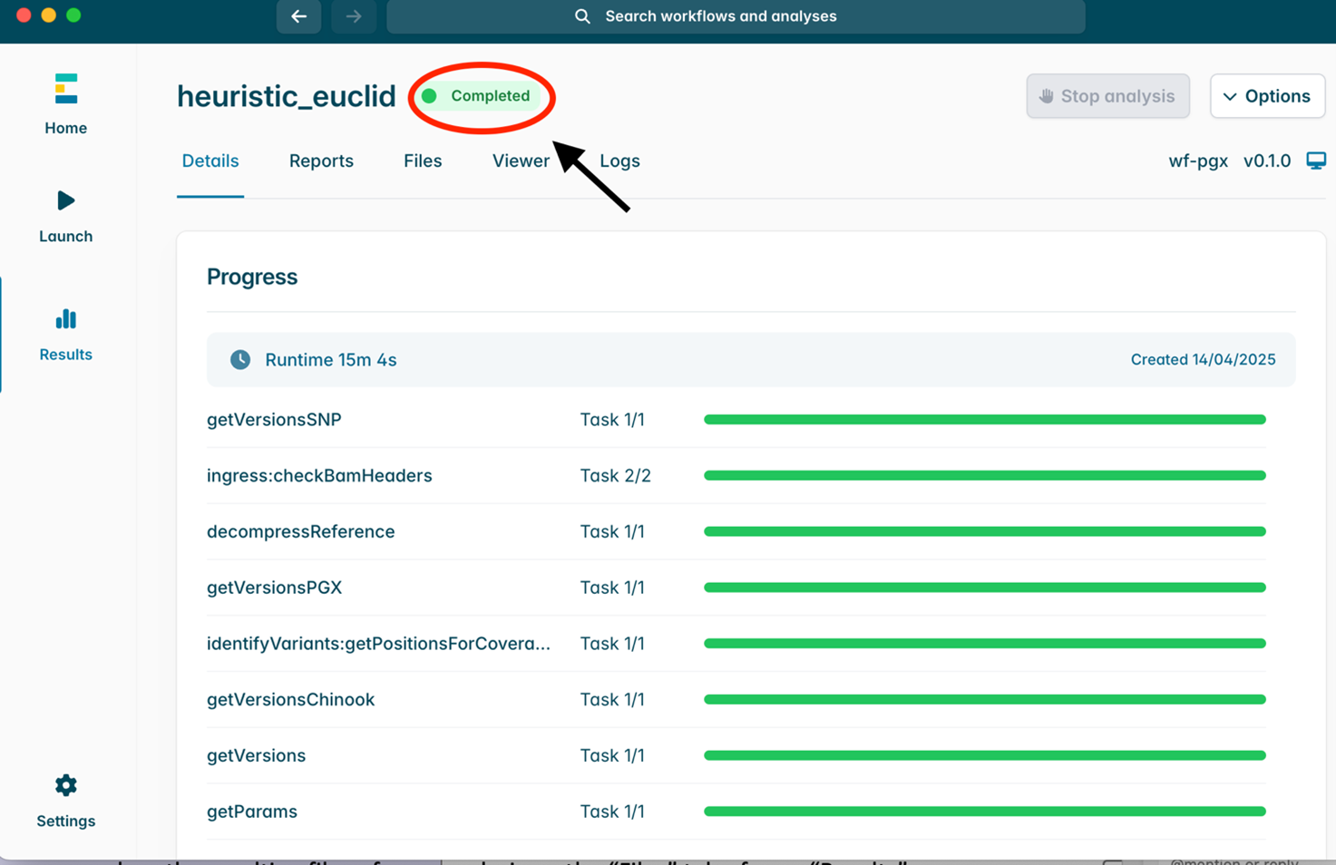 Completed workflow Completed workflow