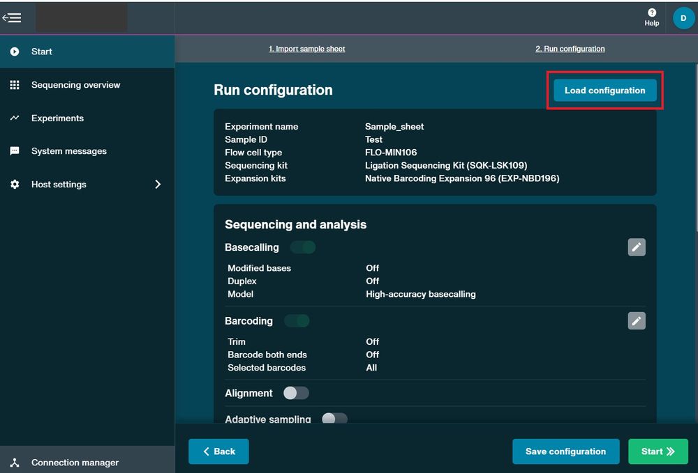 load config load config