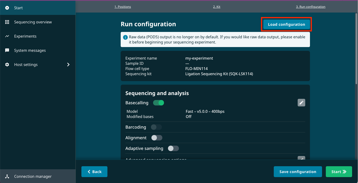 run config - click load config run config - click load config