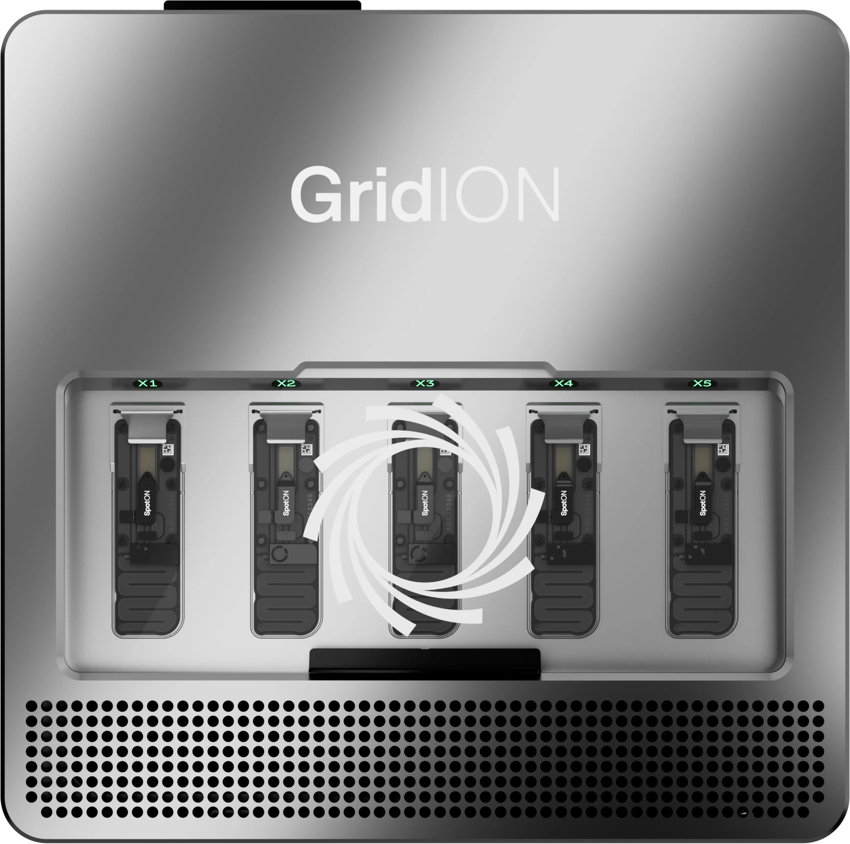 Top down view of a GridION sequencing device