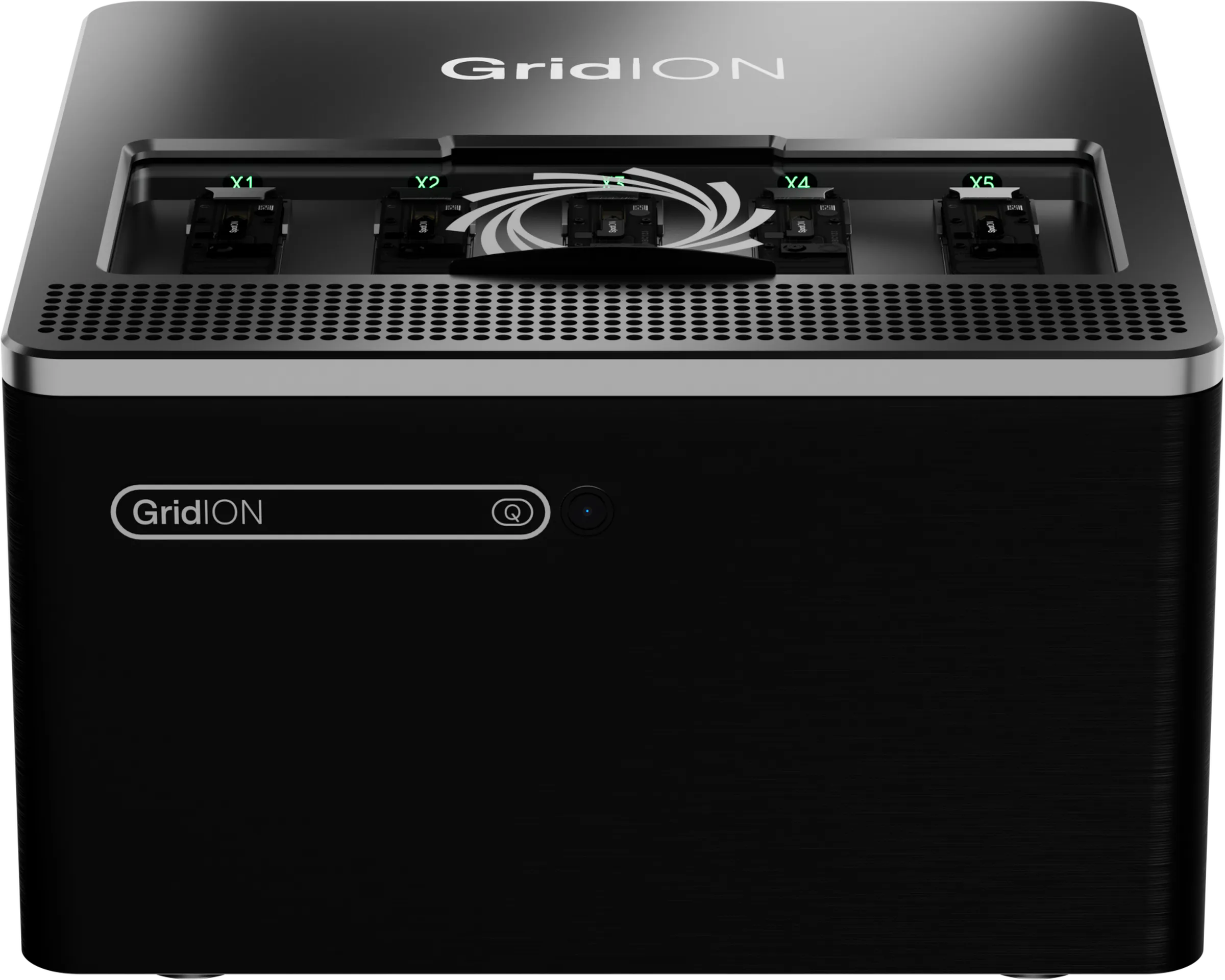 Front elevated view of a GridION Q sequencing device