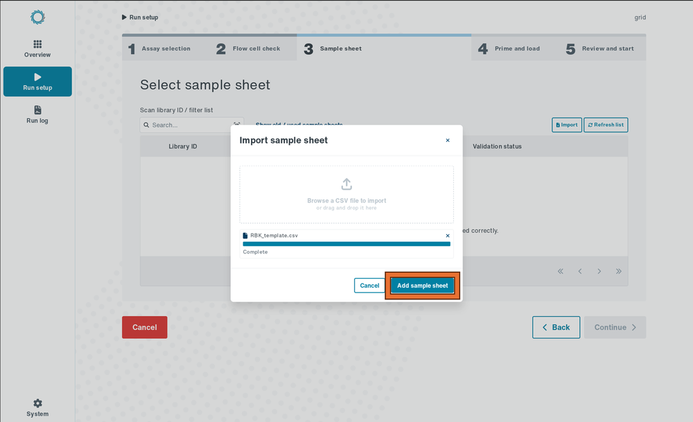 Add sample sheet Add sample sheet
