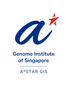 Logo of Genome Institute of Singapore featuring a stylized blue "a" with a red star, and text "A*STAR GIS" below.