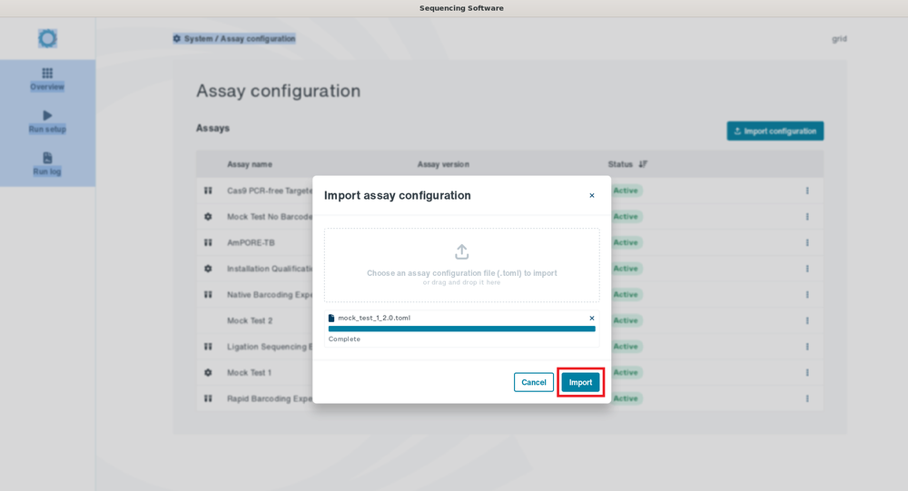 Import configuration2