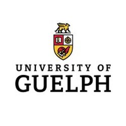 University of Guelph logo featuring a shield with a gryphon, book, and cogwheel, above the text "University of Guelph" in bold letters.