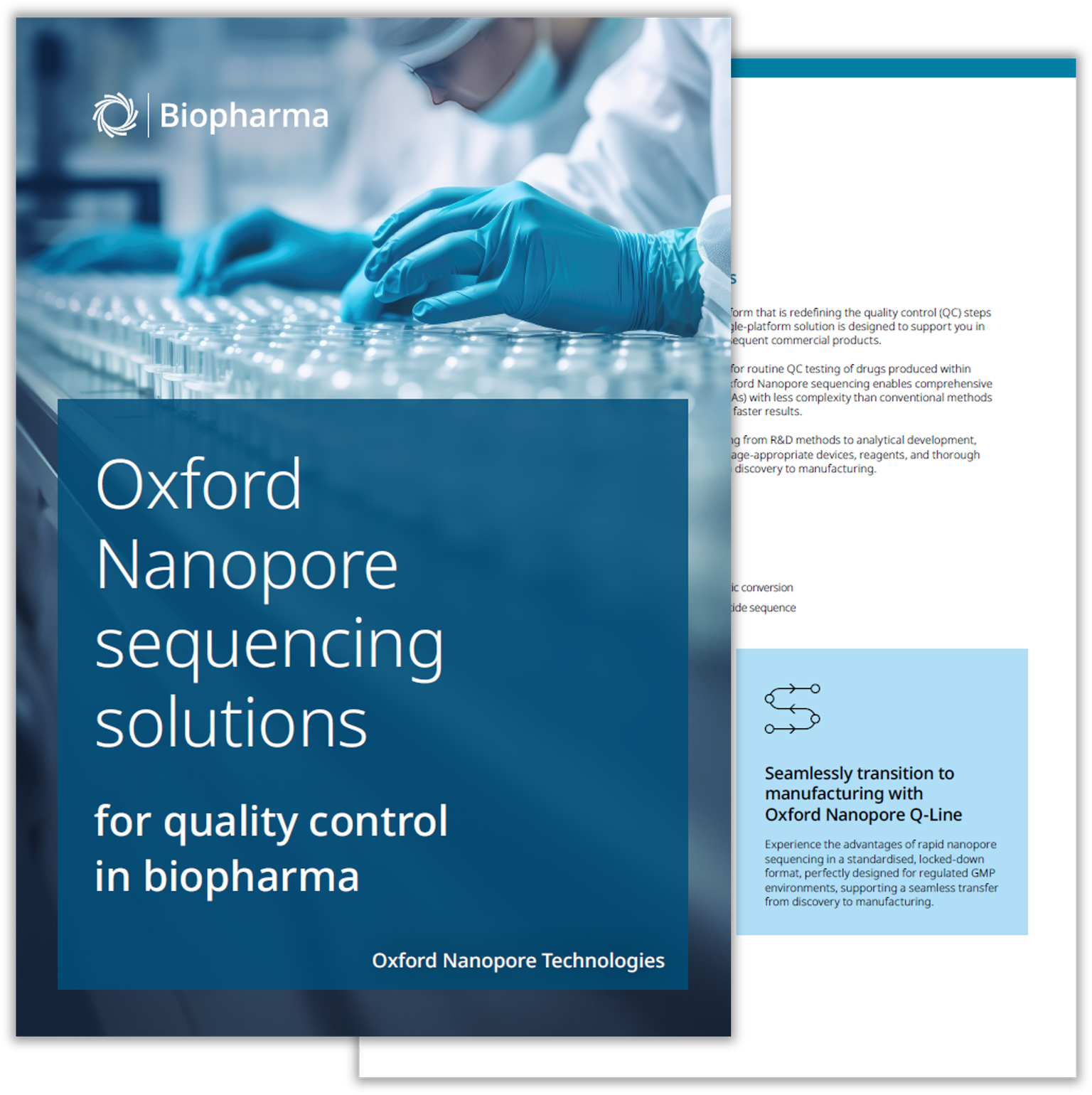 2-page image of the biopharma QC brochure
