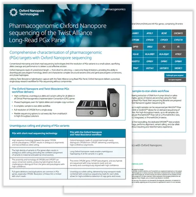 A preview of the two-page pharmacogenomics (PGx) flyer