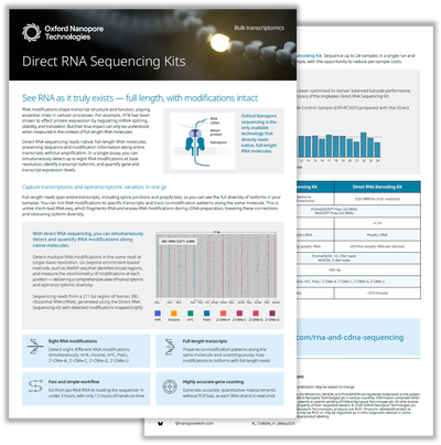 Flyer: Direct RNA Sequencing Kits — 2 pages