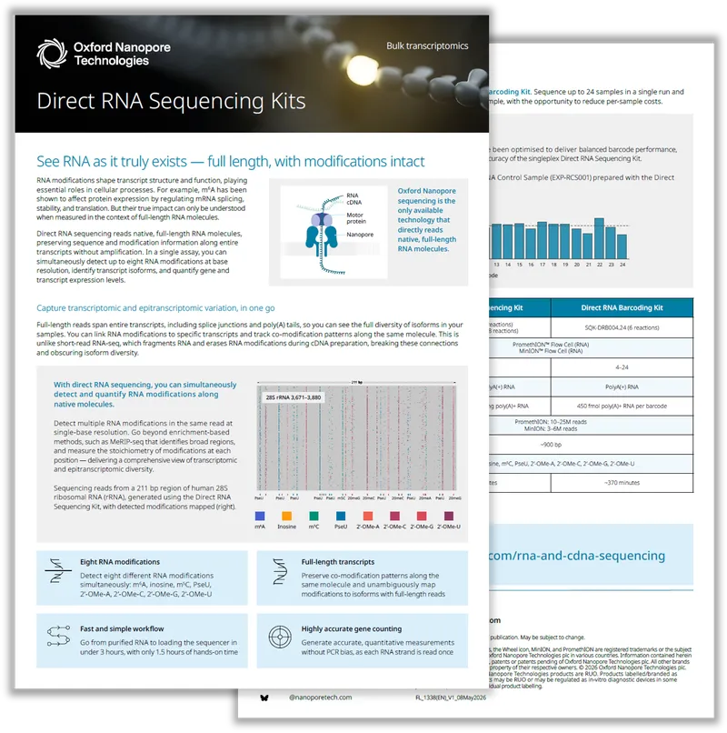 Flyer: Direct RNA Sequencing Kits — 2 pages