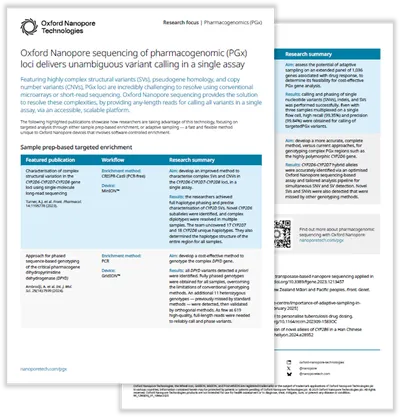 Image preview of the pharmacogenomics (PGx) research focus