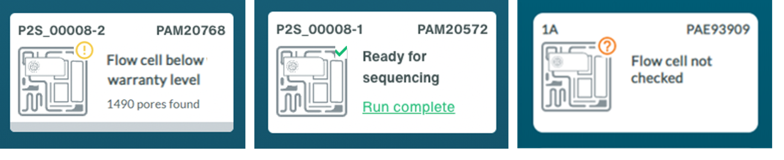 Flow cell check status