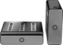 Front, elevated view of a PromethION 24 sequencing device with compute tower