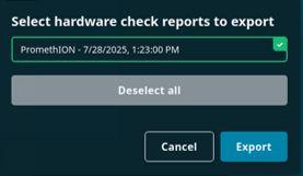 Exporting hardware check report
