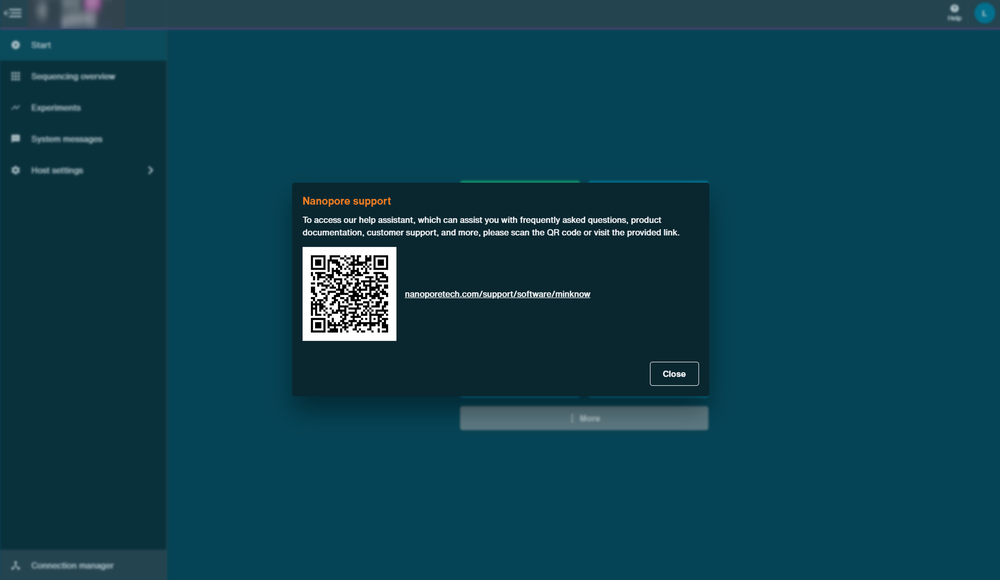 MinKNOW UI Help option QR 6 0 MinKNOW UI Help option QR 6 0