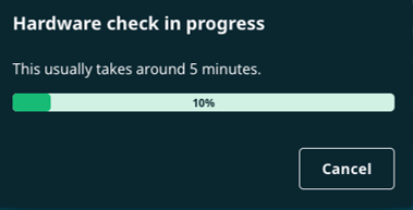 Hardware check in progress
