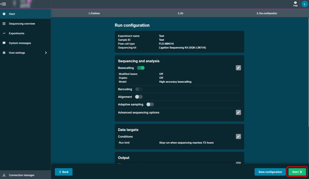 Run config Save settings RUN 6 0 Run config Save settings RUN 6 0
