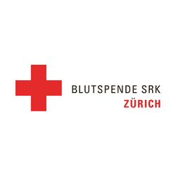 Red cross emblem with text "BLUTSPENDE SRK ZÜRICH," indicating a blood donation organization in Zurich.