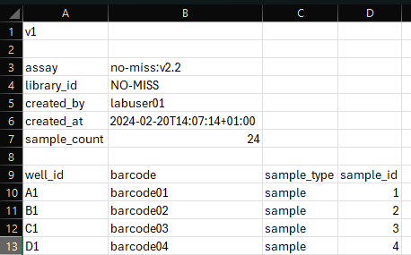 ElysION MinION NO_MISS sample sheet ElysION MinION NO_MISS sample sheet