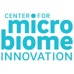Logo of the Center for Microbiome Innovation with the text in blue on a white background.