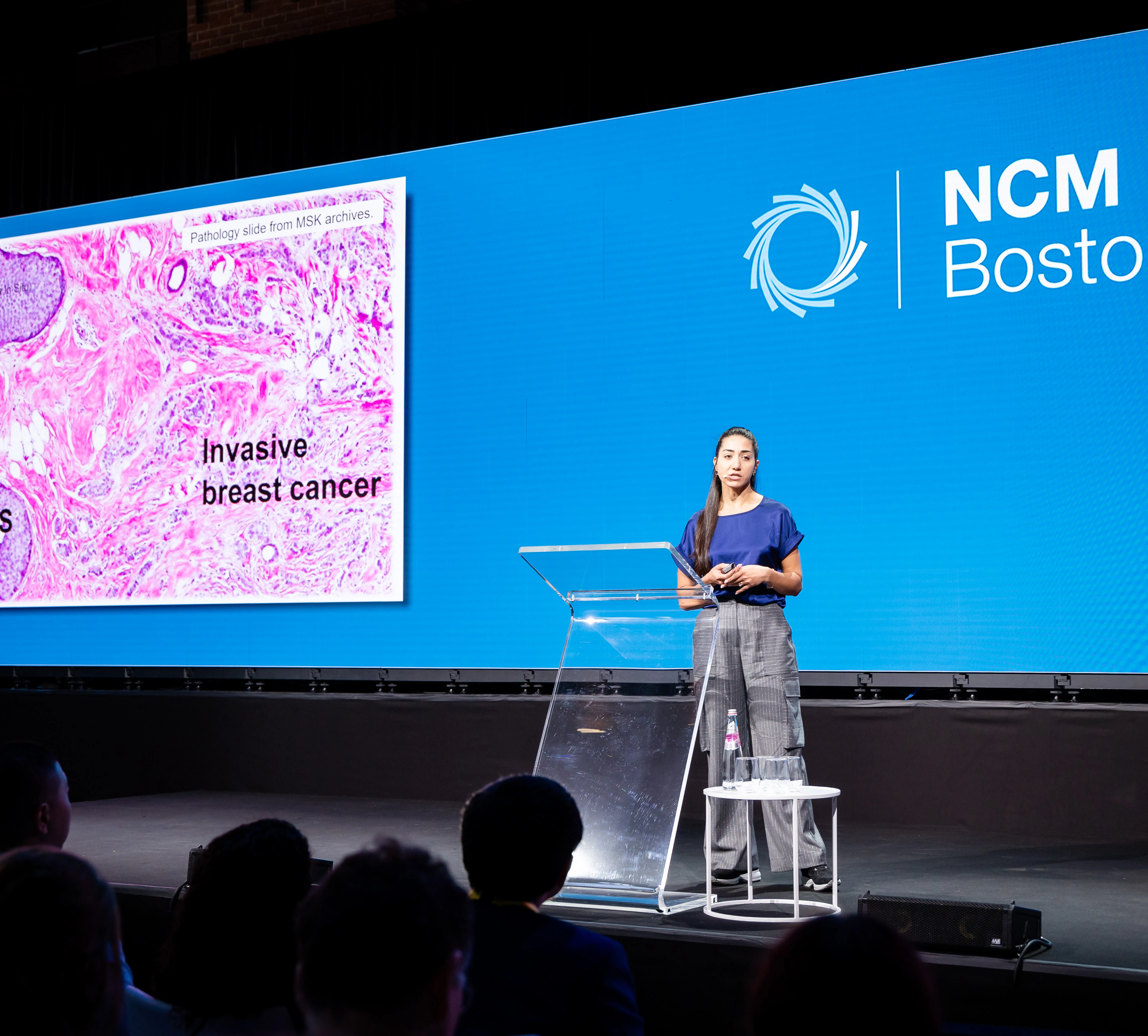 Stephanie Chrysanthou presenting at NCM on stage