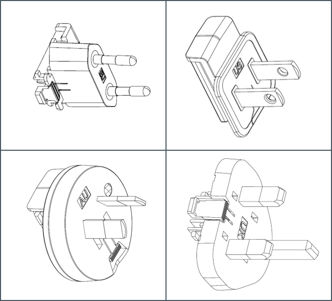 power adapter plufg ends