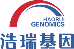 Logo of Haorui Genomics with a red and blue arc above the text in both English and Chinese characters.