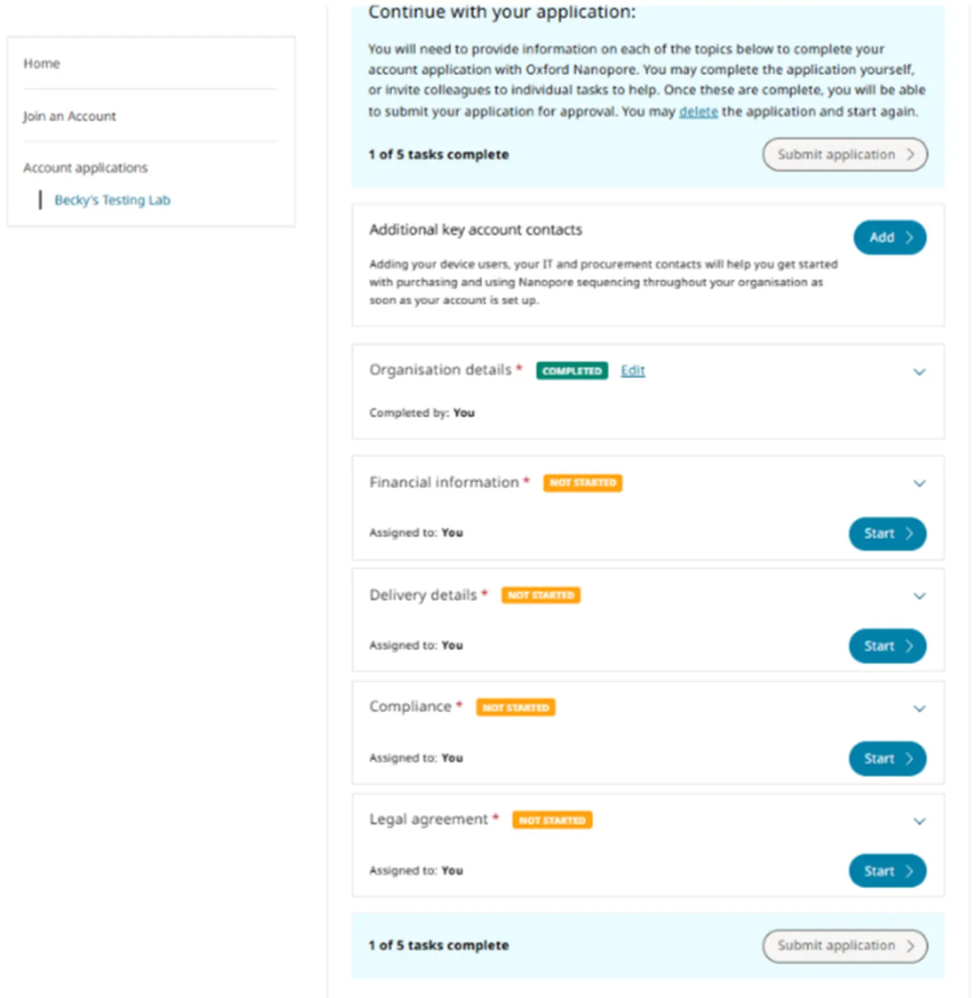 Continue application