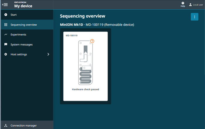 Hardware check passed for MinION