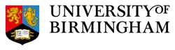 University of Birmingham logo with a crest featuring a lion and a mermaid, and a book with the motto "Per Ardua ad Alta."