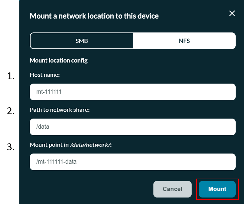 Mount network drive 4 Mount network drive 4