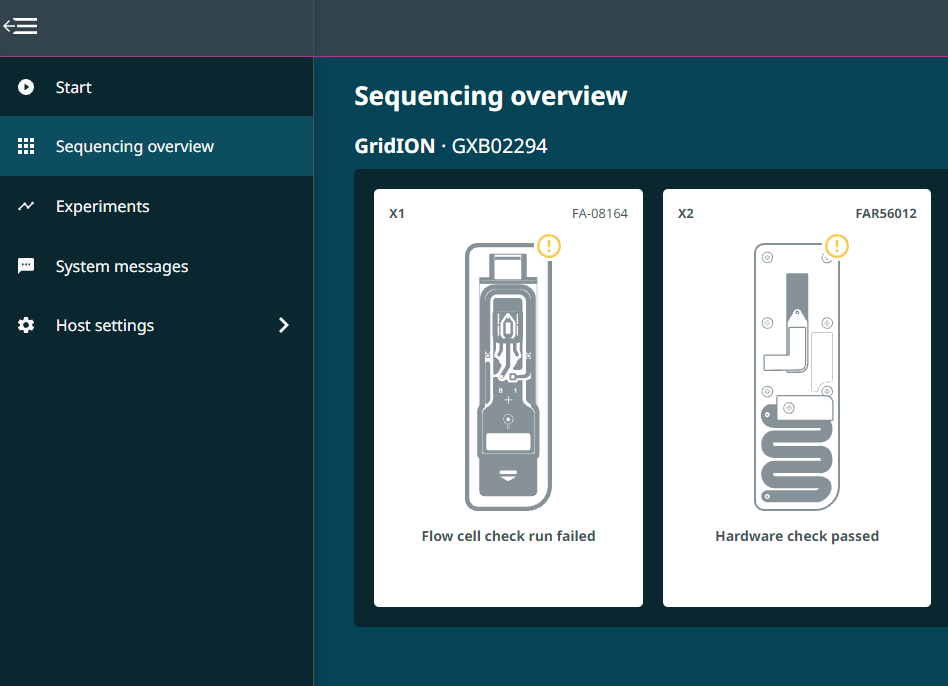 Sequencing overview page will show if the hardware passed or failed Sequencing overview page will show if the hardware passed or failed