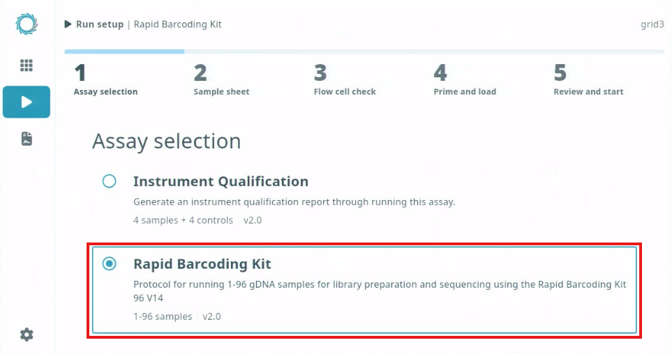 QV2_set-up-run_Assay selection-select RBK RDSQ