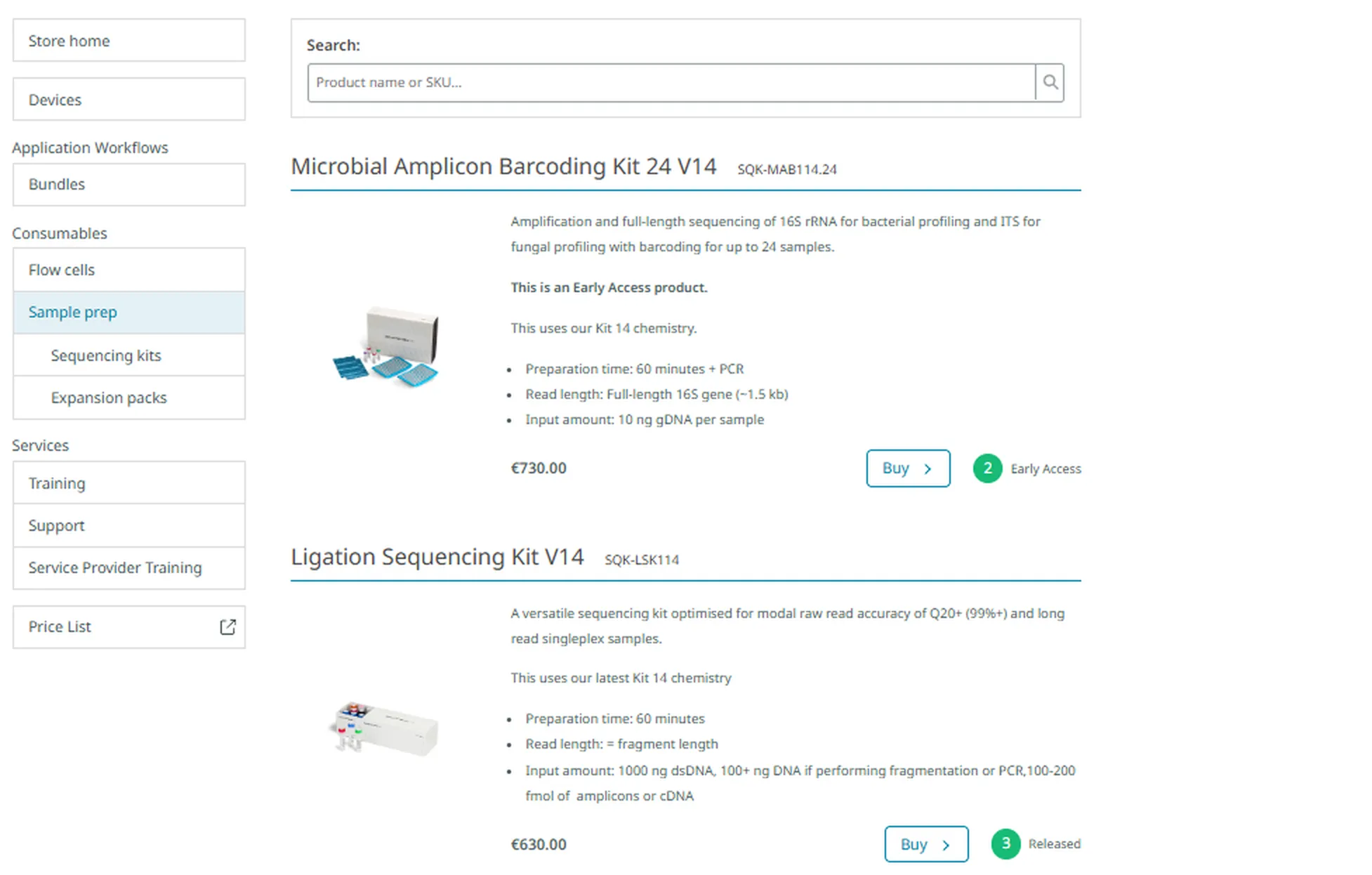 Sample prep search