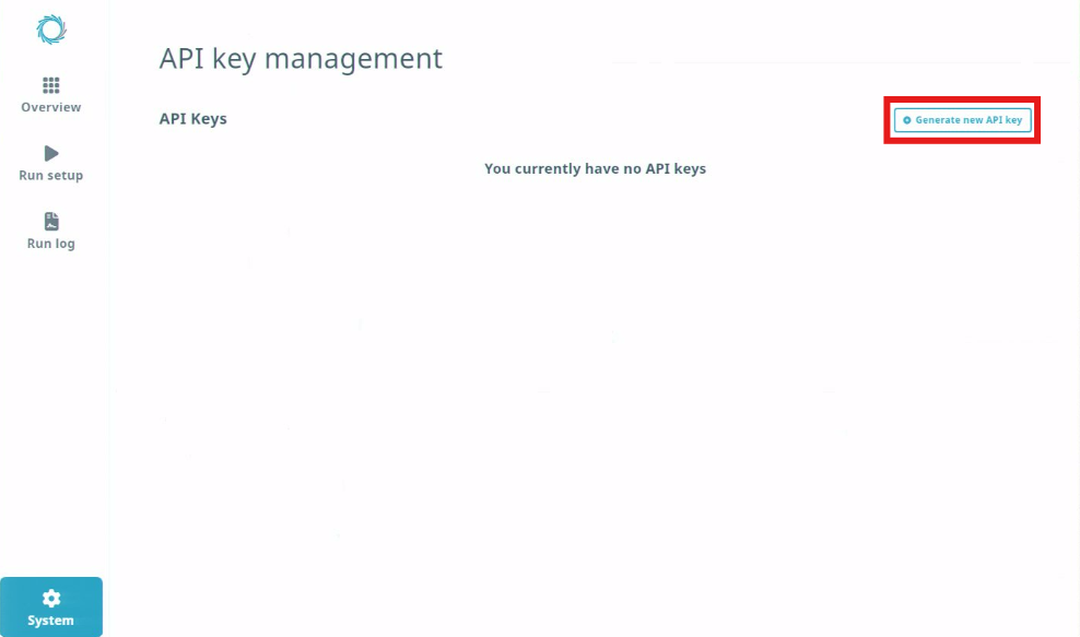 API key management - generate new