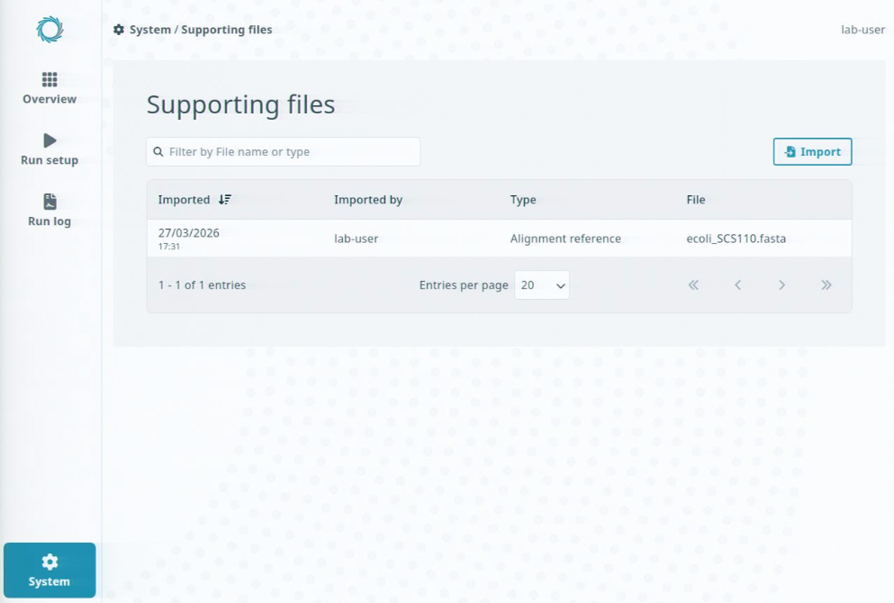 Supporting files page- file added