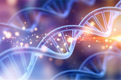 colourful dna helices